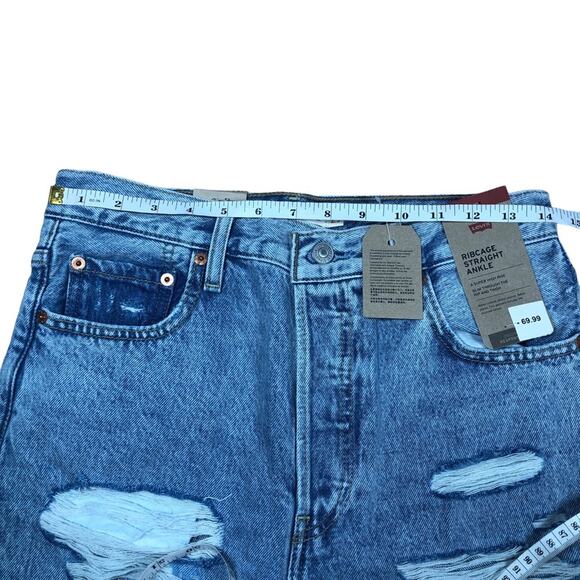 Levi’s ribcage NWT distressed jeans 29x27 - Picture 7 of 10